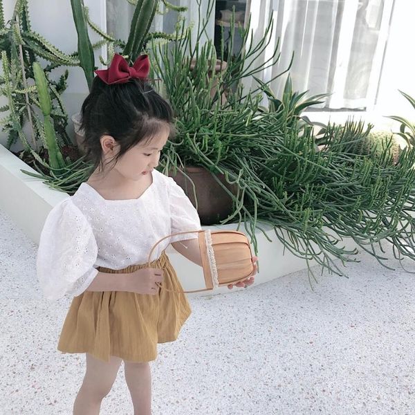 

2020 new stylish girls lace shirt summer fashion girls blouse 2-7t, White;black