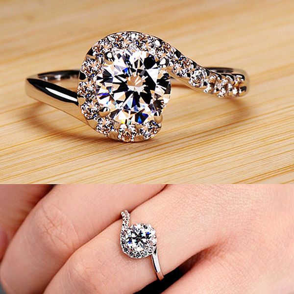 

originality question mark plate with silver ring woman fund ring set zircon hand ornaments ma'am