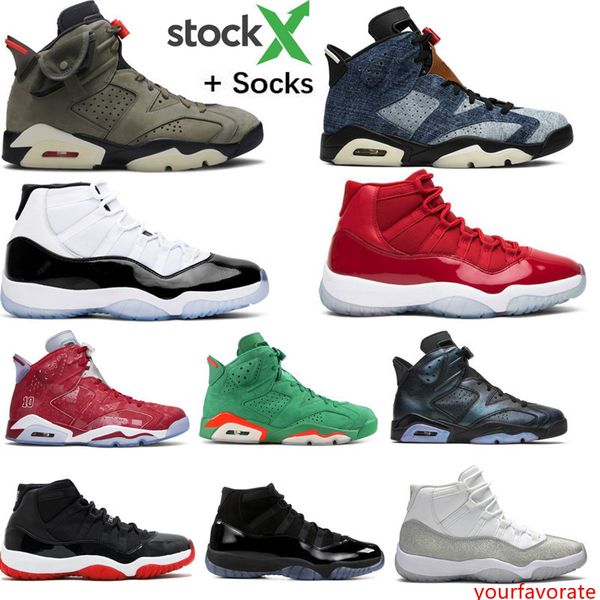 

2020 6 washed denim psg paris grey suede travis scotts men basketball shoes men 11 11s concord 45 bred tinker hatfield sneakers with