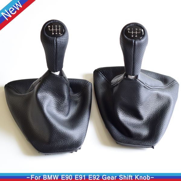 

new manual 5 6 speed car leather shift gear stick knob lever handball for e90 e91 e92 e93 with leather dust-proof cover