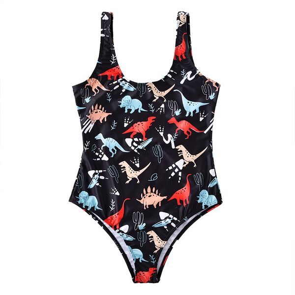 

womens swimwear one piece swimsuit dinosaur cute cut out nylon spandex swim suit 2020 summer women swimwear, White;black