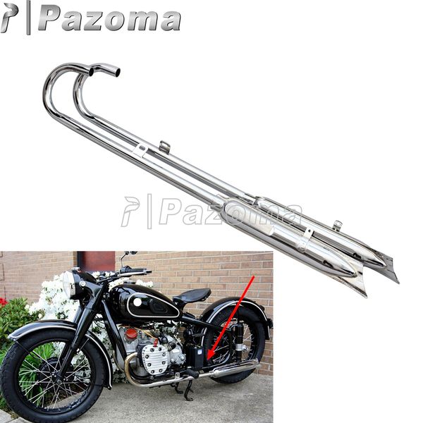 

24hp 32hp motorcycle retro 750cc fishtail front & rear exhaust muffler pipe for k750 m1 m72 r71 r12 dnepr mt12