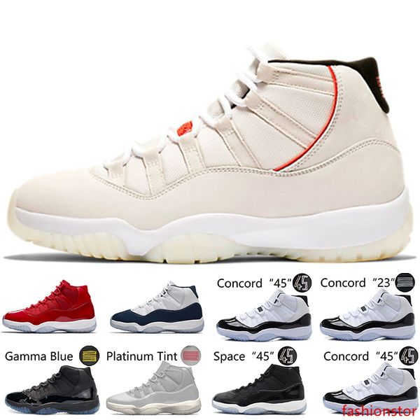 

11 11s xi platinum tint men basketball shoes cap and gown prom night gym red bred barons concord 45 cool grey mens sports sneakers designer