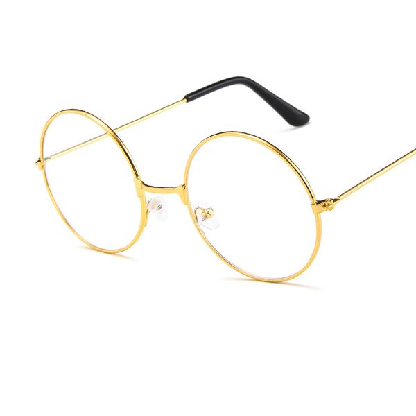 

wholesale-2019 korean version of metal art glasses frame round frame personality flmirror fashion men and women full mirror., Black