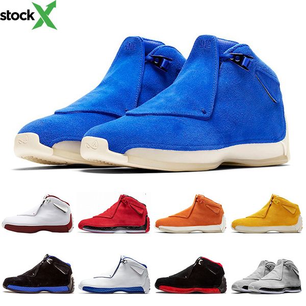 

fashion luxury suede mens shoes jumpman 18s basketball shoes toro bred defining moments og asg black royal black white trainers sneakers