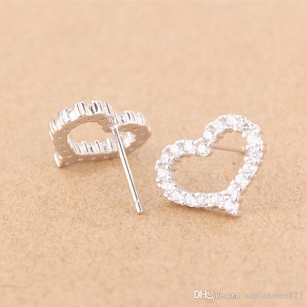 

100% 925 silver ear rings christmas gift fashion love earring women party gift lover's infinite valentine's day jewelry, Golden;silver
