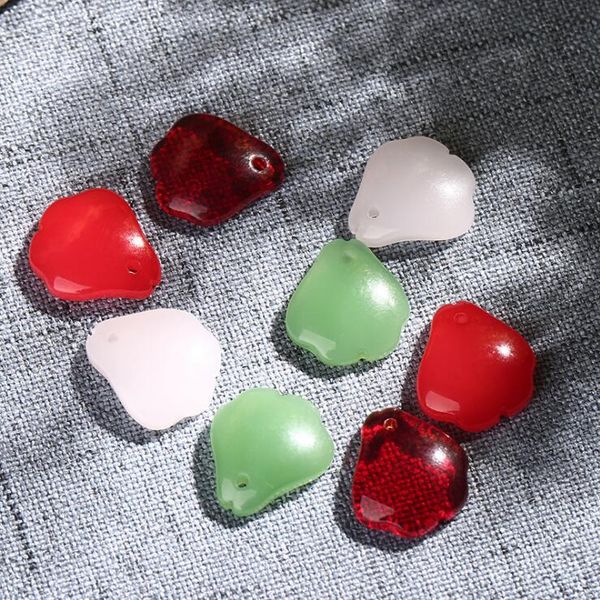 

12*15mm diy special-shaped begonia flower glazed accessories bracelet beaded pendant gsllz012 handmade lampwork, Black