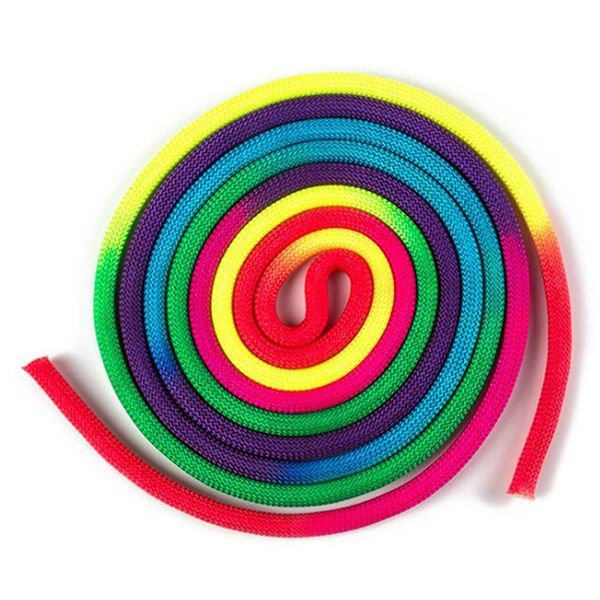 

rainbow color rhythmic gymnastics rope sports gym competition arts training rope gymnastics training