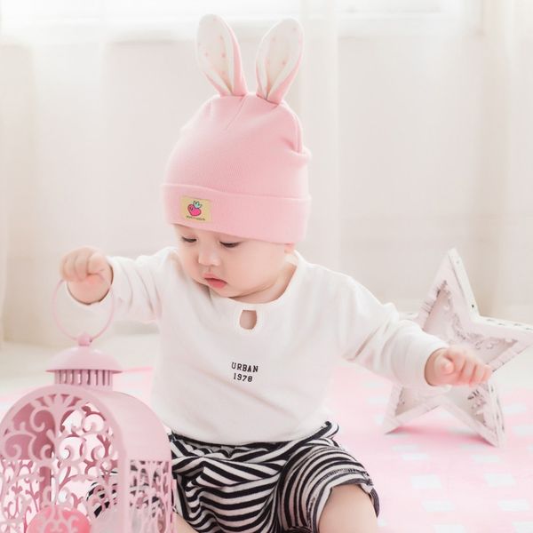 

2020 малышей детские мальчики девочки твердые вязание шапки с уха дизайн детские headwrap уха теплее, Yellow