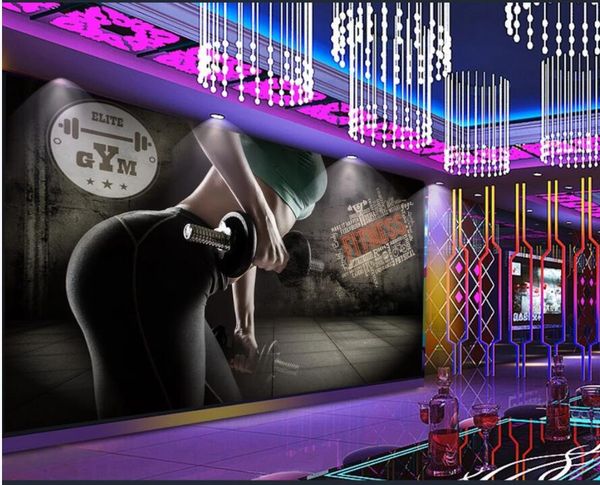 

custom p 3d wallpaper fitness bodybuilding 3d background tooling living room home decor 3d wall murals wallpaper for walls 3 d