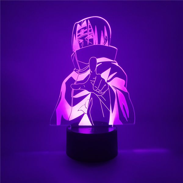 

anime figure uchiha itachi naruto figure led 3d night light 7color acrylic naruto figuras led desk lamp home decor kids gift y200421