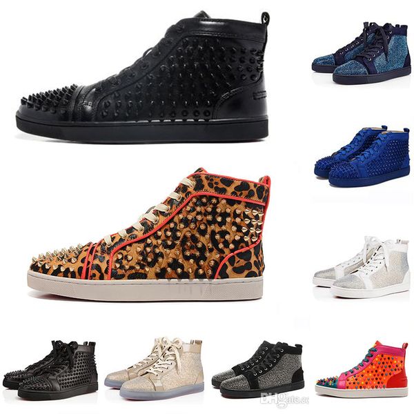 

Designer shoes Spike Red bottom Sneakers leather Shoes Men Women Junior Calf Casual Loafer luxury Shoes Suede