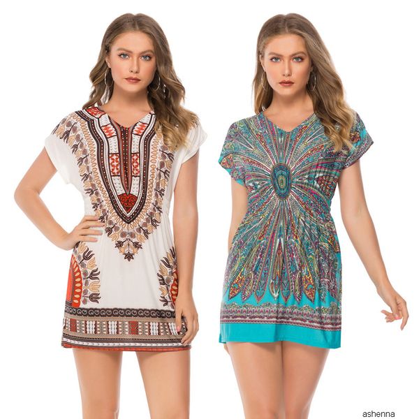 

womens designer bohemian printed skirt dressgp6x, Black;gray