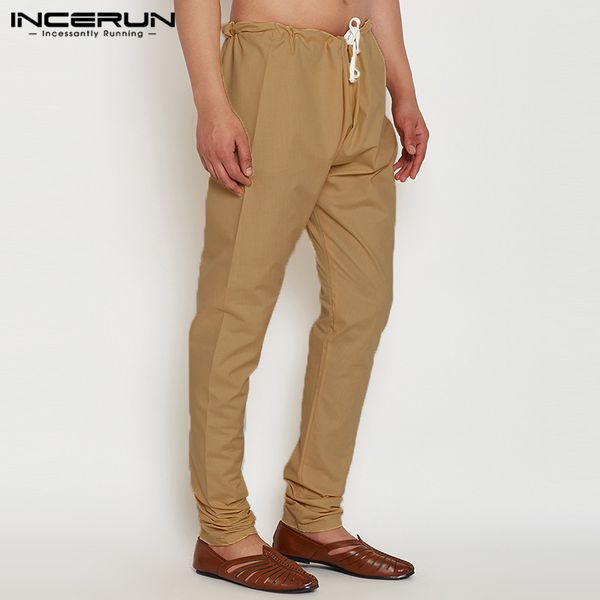 

incerun nepal style men casual pants cotton solid fashion trousers men workout streetwear joggers male pants pantalon 2019 s-5xl, Black