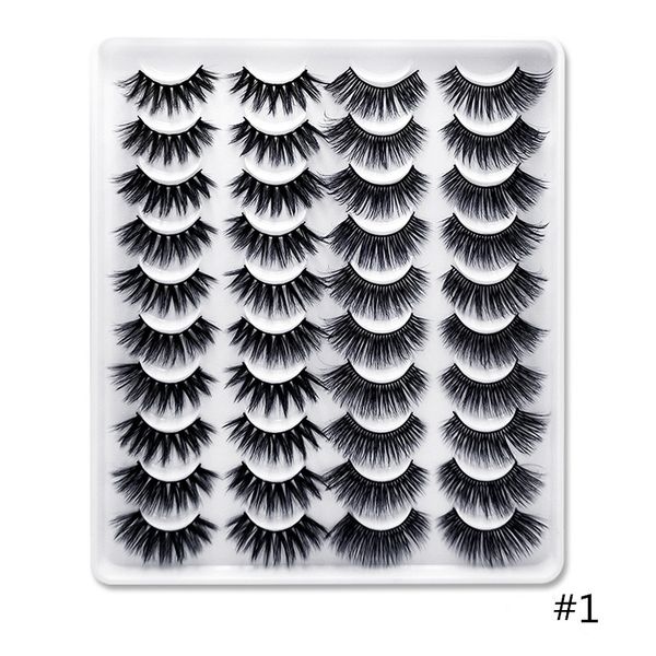 

wholesale 20 pairs in one tray 3d mink natural eyelashes set factory price