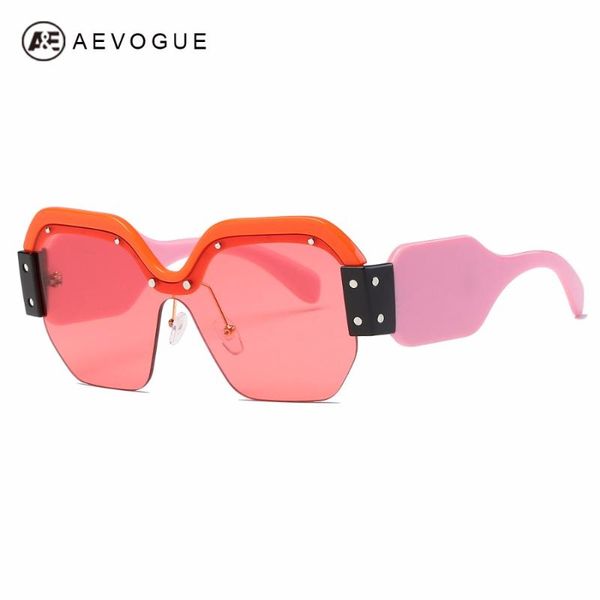 

aevogue sunglasses women luxury square big frame fashion brand designer men polygon integrated sun glasses uv400 ae0575, White;black
