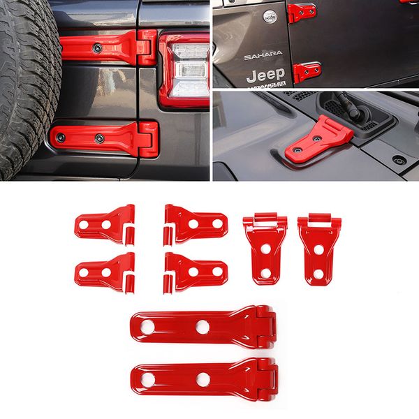 2door carro porta dobradiça / dobradiça da tampa / Titular pneu sobressalente Tampa da dobradiça vermelho para Jeep Wrangler JL 2018+ Auto Acessórios Exterior