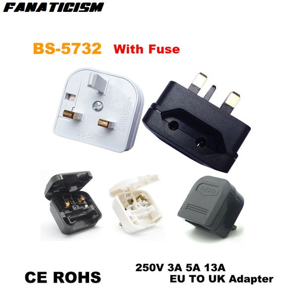 Fanatismus Top Qualität CE ROHS BS-5732 EU zu UK Stecker Adapter Konverter mit Sicherung AC Power Ladegerät Stecker UK Reise Stecker Adapter