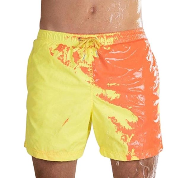 

newly magical change color beach shorts men swimming trunks swimwear quick dry bathing shorts cla88