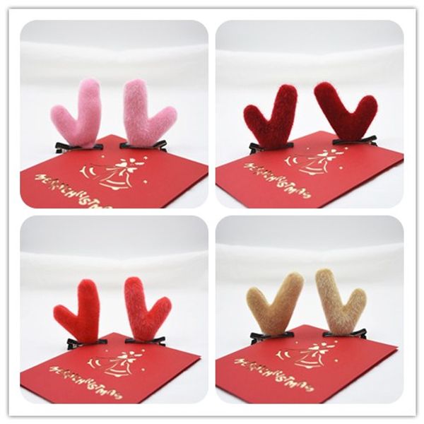 

20pairs мода войлок оленеводов уши шпильки твердотопливные животных уши клипы волос рождество новый год деревообрабатывающий девочки аксессу, Slivery;white