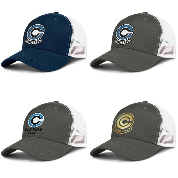

capsule corp dragon ball flash gold mens and women adjustable trucker meshcap designer cool custom baseballhats corp logo dbz old, Blue;gray