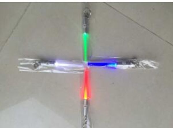 

led flashlight stick keychain mini torch aluminum key chain key ring durable glow pen magic wand stick lightsaber led light stick
