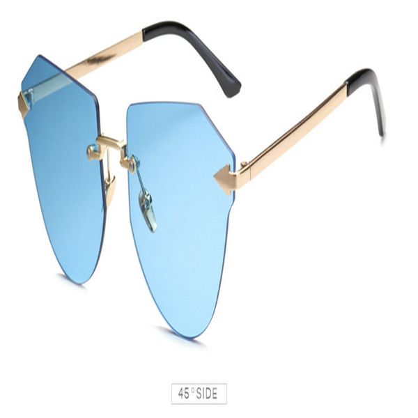 

arrow frameless gold sunglasses royal girl fashion brand designer sunglasses women reflective mirror sun glasses metal frame arrow leg ctgtu, White;black