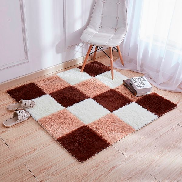 

30 30x30cm living room/bedroom carpet patchwork rug kids carpet foam puzzle mat eva long fluff baby eco floor alfombra tappeto