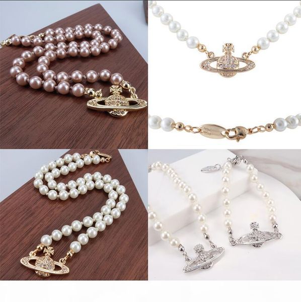 

new women's short pearl chain satellite necklace rhinestone ball clavicle chain necklace multicolor jewelry, Silver