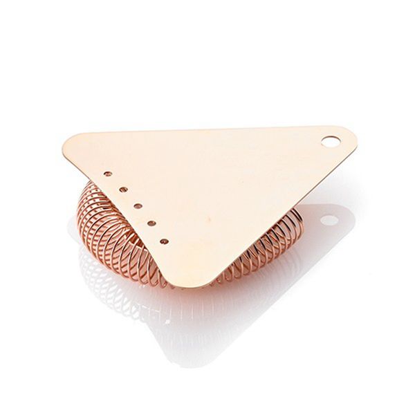 

premium stainless steel cocktail tri-angle strainer in silver, copper & gold finish, high grade barware / bar tools / 18-8