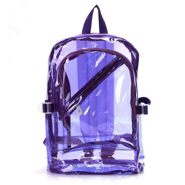 

men&women transparent clear plastic backpack waterproof backpack for teenager school bags hbe54