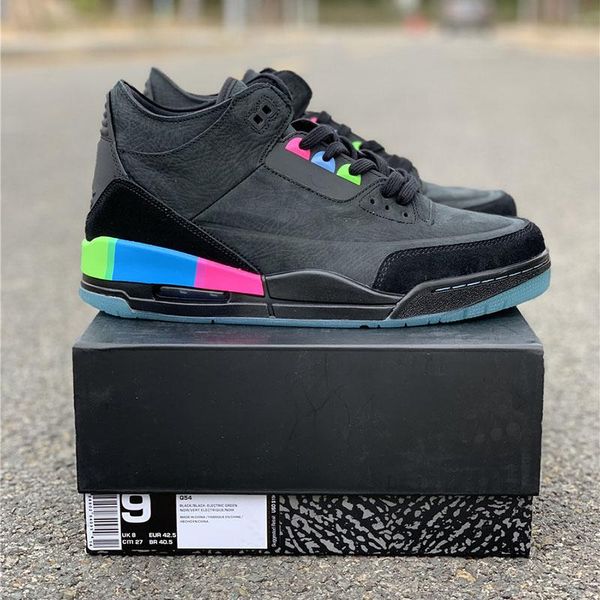 

se q54 quai 54 basketball shoes 3s black rainbow 2018 european limited fashion designer mens athletic sport shoes