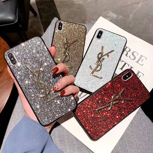 

1Designer Glitter Anti-Slip Телефон Чехол Для iPhone XS XR X 8 7 6 Полная Защита Задняя Крышка Крышка о