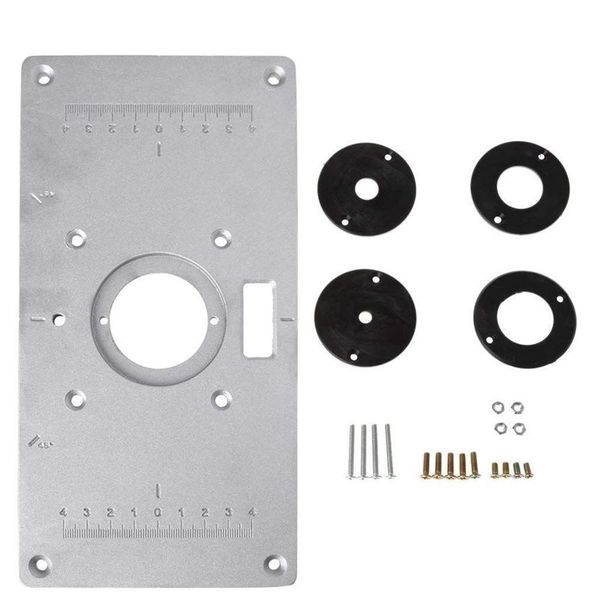 

new aluminum router table insert plate w/4 rings screws for woodworking benches