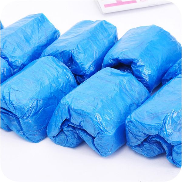 

plastic waterproof disposable shoe covers rain day carpet floor protector blue cleaning shoe cover overshoes for home t2i51068