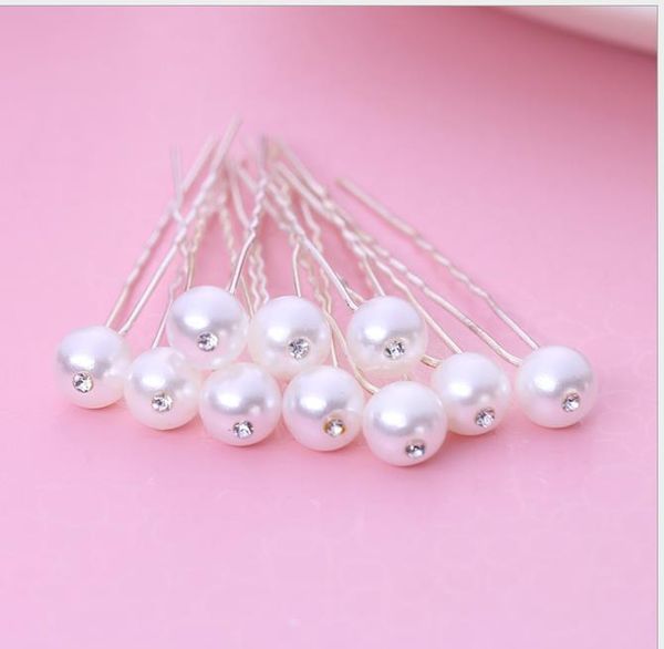 

korean version alloy pearl hairpin hairpin fork bride wedding dress headdress wedding jewelry, Slivery;golden