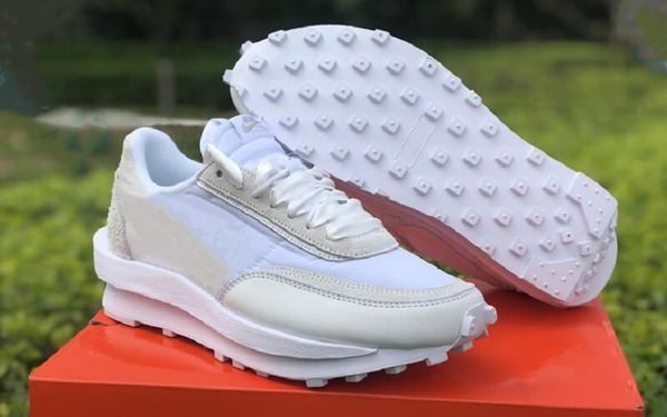 

лучшее мужского качество sacai ldv вафельной белая серая спортивные дизайнерская обувь комфорт белого нейлон мода chaussures кроссовки кросс