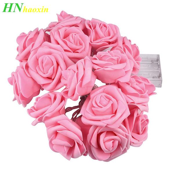 

haoxin 10/20/40 led pink rose flower christmas lights holiday string lights battery operated valentine wedding party decoration lamp