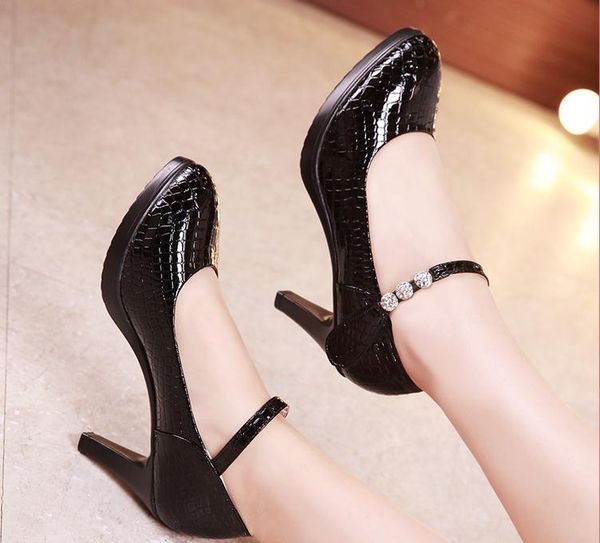 

2020 women's shoes in spring and autumn with new style high heel fine heel pointed end @6119, Black