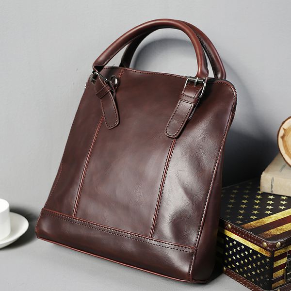 

q the new crazy horse pu men's bag korean diagonal shoulder bag retro trend handbags men's casual bags