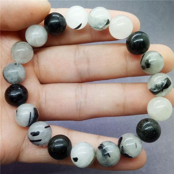 

natural stone black hair quartz crystal beads bracelet charms wholesale