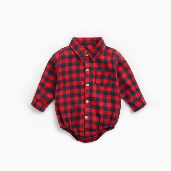 

autumn baby girls boys clothes christmas plaid rompers toddler newborn baby fits one piece suit, Blue