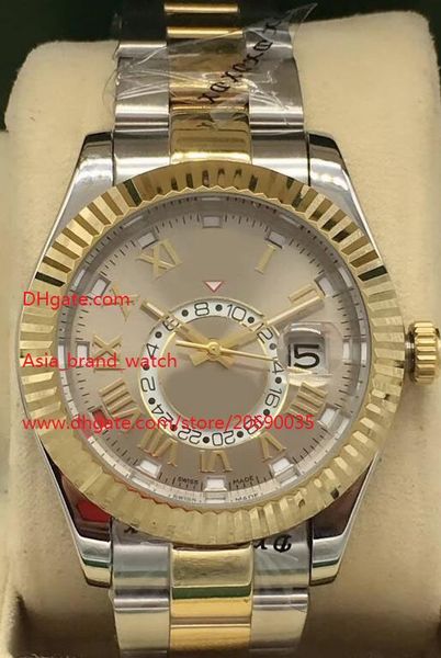 

factory suppliers luxury watch sapphire 42 mm grey dial 326935 automatic mechanical mens men's watch watches, Slivery;brown