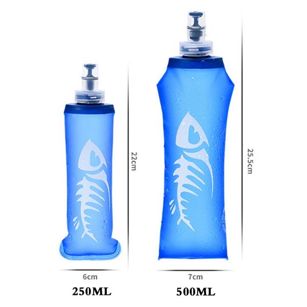 

спорт tpu 250 / 500ml складная складной мягкий колба мешок воды бутылки воды кубок чайник гидратация обновления пузырь водохранилище