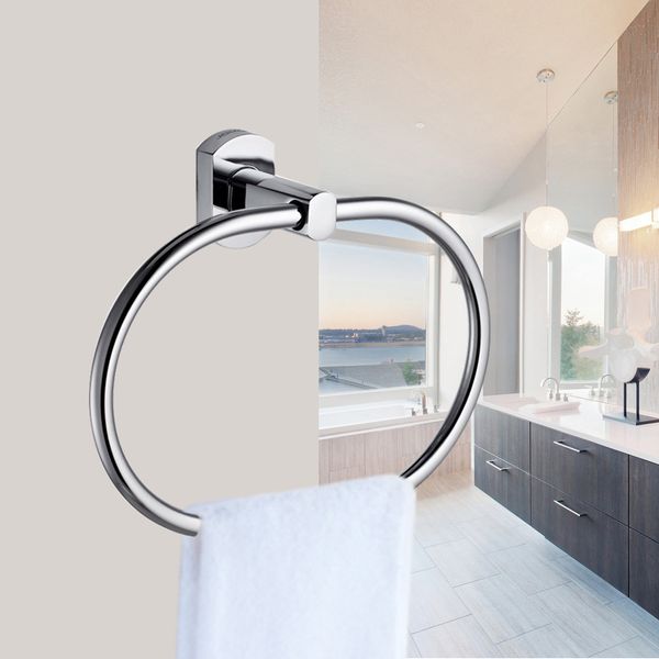 

chrome towel rings wall mounted washcloth holder hanger zinc alloy bathroom accessories bath towel holder bar