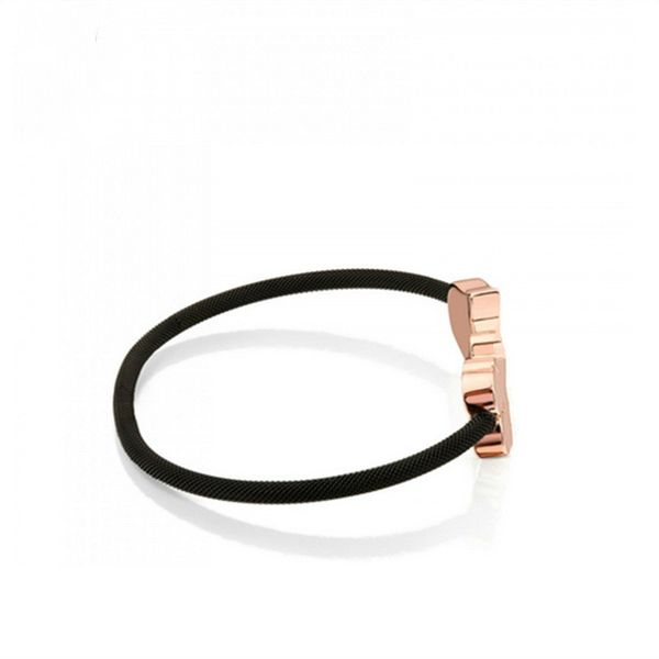 

регулируемая сетка титан сталь открытие черный браслеты браслеты ювелирные изделия 067 золотой браслет, Black