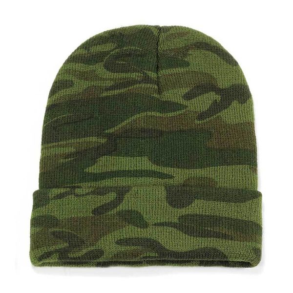 

green camouflage knit hat men women ski cap jungle outdoor warm military uniform cycling mountaineering supplies, Black;white
