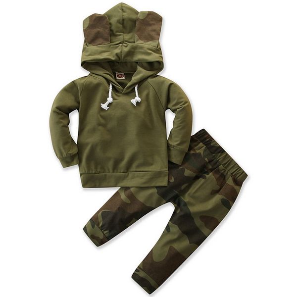 

camouflage baby boy hooded clothes set 2pcs fashion spring hoodies +camo trousers cosplay boy kids clothing 2019 d40, White
