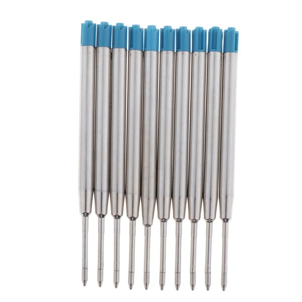 

ballpoint pen gel ink refills, medium tip, blue, 10 pieces