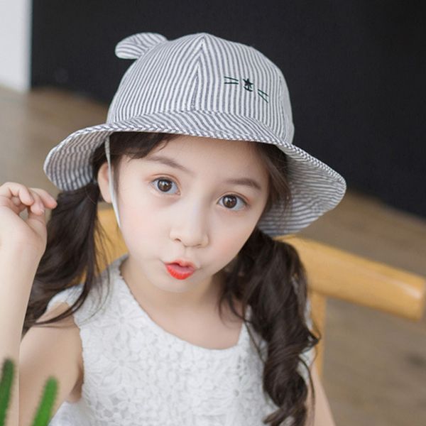 

spring summer cartoon basin cap lovely baby boy girls wide edge fisherman hat children outdoor sunhat